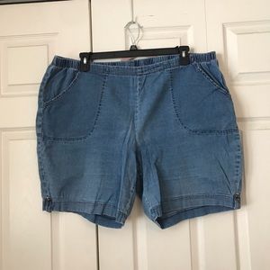 Elastic Waist Jean Shorts